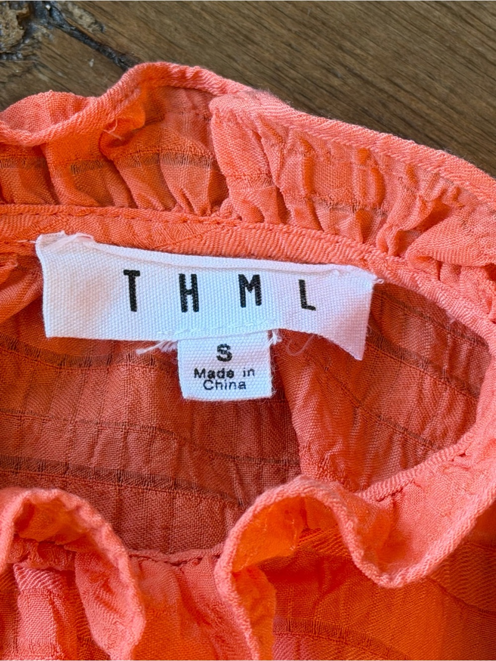 THML Coral/Orange Flutter Sleeve Blouse. Women’s Sz-S Dopamine | Feminine - Picture 5 of 9